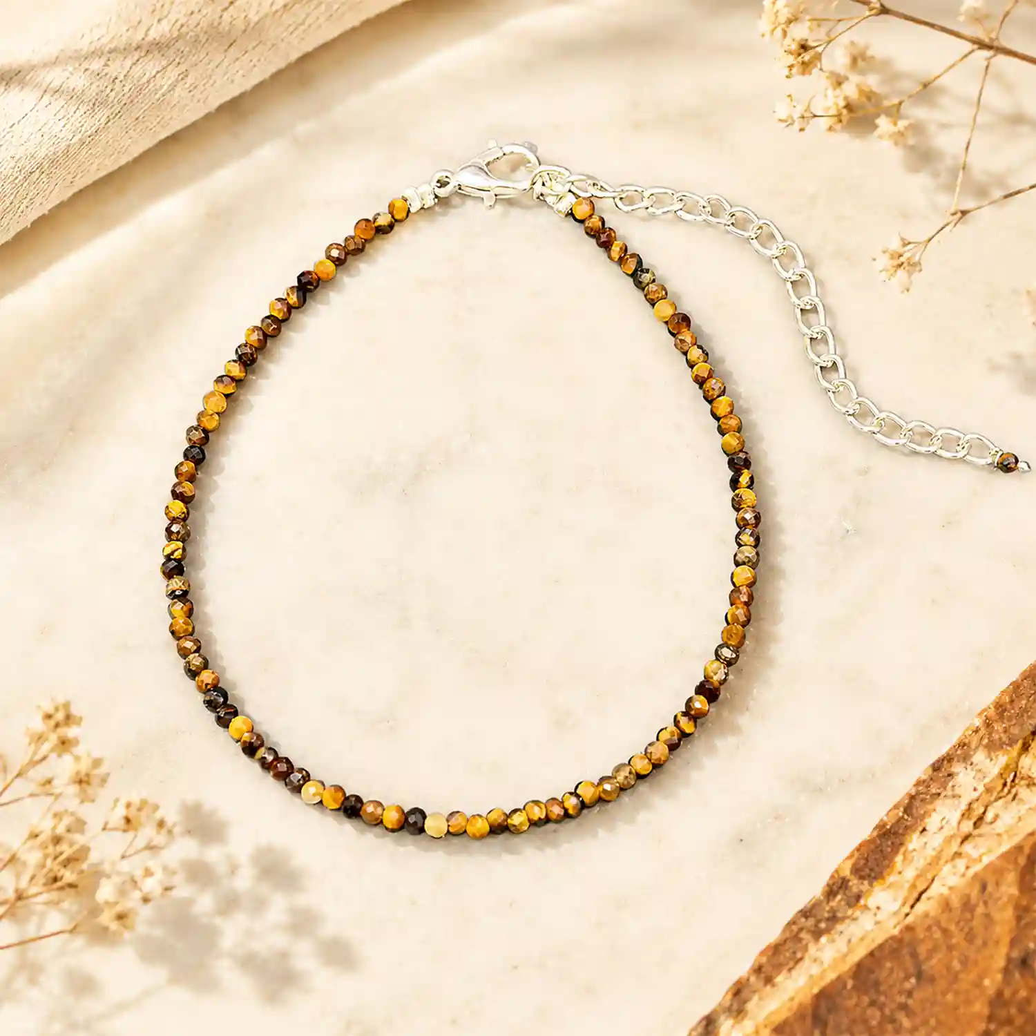Natural Tiger Eye Anklet